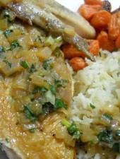 Lemon-Basil Butterflied Chicken with Baked Rice