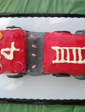 A Fire Truck Cake for a Four-Year-Old