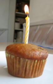 Banana Chocolate Chip Birthday Muffins