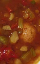 Clean-Out-the-Fridge Lentil Soup with Turkey Meatballs