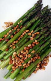 Roasted Asparagus with Brown Butter & Pine Nuts