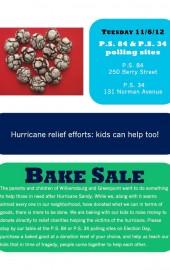 At PS 84, we'll be selling goodies from 4-6:30 PM
