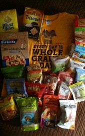 You could win it all: Whole grain cereals, side dishes, cookie mixes, crackers, snacks, and more. Plus a t-shirt!