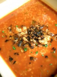 Read more about the article Soup Week 2010: Tomato Bulgur Soup with Crunchy Five-Spice Cauliflower
