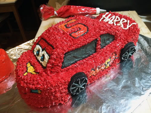 How to Make a Lightning McQueen Cake, Part II: Sculpting and Frosting