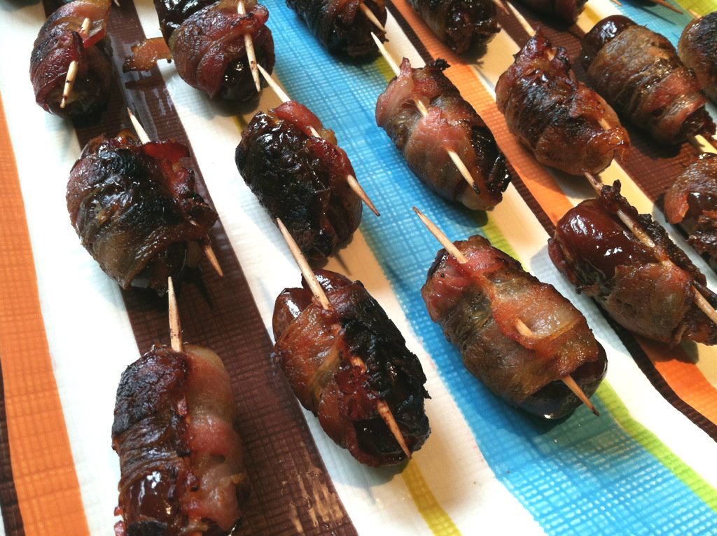 Perfect for Father’s Day? Parmesan-Stuffed Dates Wrapped in Bacon