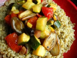 Read more about the article Roasted North African Ratatouille Over Freekeh