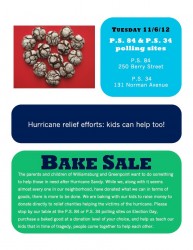 Read more about the article Spread the Word: Election Day Sandy Fundraiser Bake Sale