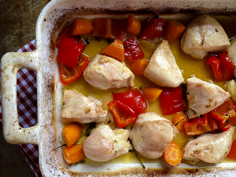 Quick & Lemony, One-Pot Roasted Chicken & Vegetables